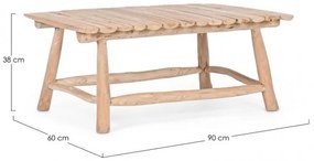 Masuta de cafea finisaj natural din lemn de Teak, 90x60x38 cm, Sahel Bizzotto