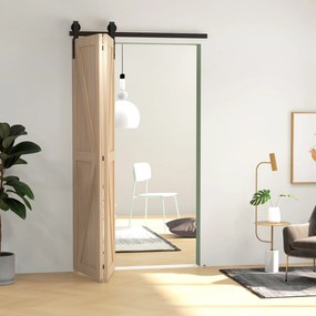 HOMCOM Set pentru Ușă Glisantă din Oțel Carbonat Negru 122x0.5x4 cm | Aosom Romania