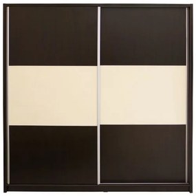 Dulap Milano cu usi culisante, 206 x 220 x 60 cm, Wenge / Vanilie