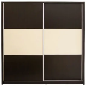 Dulap Milano cu usi culisante, 206 x 220 x 60 cm, Wenge / Vanilie