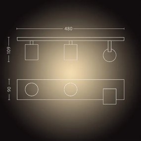Spot LED dimabil Philips Hue RUNNER 3xGU10/4,2W/230V negru + telecomandă