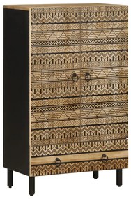 vidaXL Dulap înalt, 60x33,5x110 cm, lemn masiv de mango brut