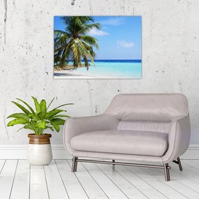 Tablou cu palmier pe plajă (70x50 cm), în 40 de alte dimensiuni noi