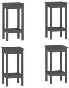 Set mobilier de bar, 5 piese, gri, lemn masiv de pin Gri, 5