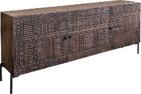 Comoda lemn de mango relief 3D TRIBAL 180cm