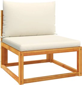 vidaXL Canapea de grădină fără brațe cu perne din lemn de salcâm și frânghie