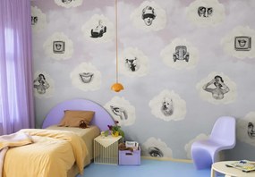 Fototapet, Retro Clouds, Pink, Rebel Walls