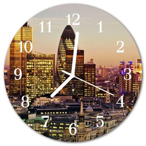 Ceas de perete din sticla rotund London City Multi-colorat
