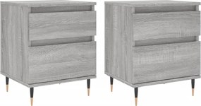 vidaXL Noptiere, 2 buc., gri sonoma, 40x35x50 cm, lemn compozit