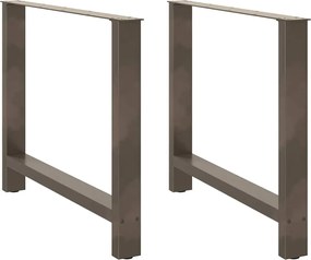 vidaXL Picioare de masă din oțel natural, 2 buc., 90x(72-73) cm