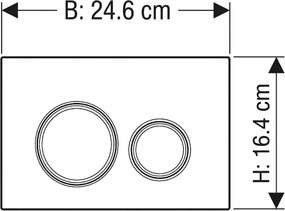 Clapeta actionare dubla rezervor wc, lava sticla lucioasa cu inele de design crom lucios, Geberit Sigma50 Lava