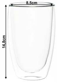 Pahar pentru caffé latte, 2 buc., 450 ml, HOTCOOL TYP 2