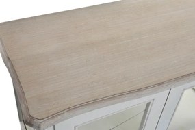 Vitrină french country din lemn și sticlă, 75 x 35 x 160 cm, alb natural, 2 uși, 1 sertar, „Belle"