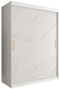 Dulap de haine 150 cm Marbelo T (mat alb + marmură albă). 1064544
