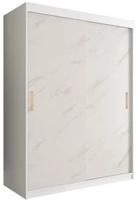 Dulap de haine 150 cm Marbelo T (mat alb + marmură albă). 1064544