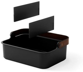 Organizator de baie negru din plastic reciclat Bellwood – Umbra