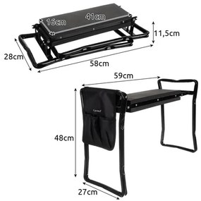 Scaun multifuncțional de grădină cu unelte Gardlov - 60x50x27 cm
