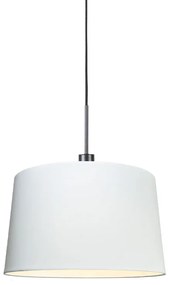 Lampă suspendată modernă neagră cu abajur 45 cm alb - Combi 1
