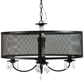 Lustră pe lanț BRESSO 4xE14/12W/230V negru