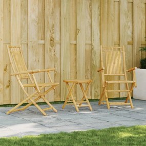 vidaXL Set mobilier bistro, 3 piese, bambus