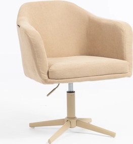 HR832CROSS Scaun Catifea Reiată Premium culoare Bej Ghimbir cu Bază Crem