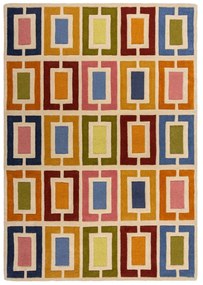 Covor țesut manual din lână 160x230 cm Retro Blocks – Flair Rugs