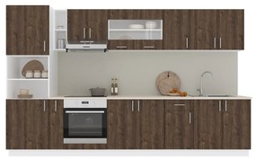 Set haaus V33, Stejar Bronz/Alb, Blat Thermo 28 mm, L 340 cm