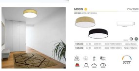 Plafoniera LED moderna design slim MOON negru 33W