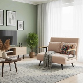 HOMCOM Canapea Pat de 2 Locuri cu Spătar Reglabil pe 5 Nivele și 2 Perne din Material Capitonat, 102x73x81 cm, Negru | Aosom Romania
