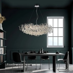 Lustra suspendata design magnific RICICLE crom, 50x120cm