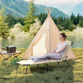 Outsunny Sezlong de Gradina Piabil, Pat pentru Plaja | Aosom Romania