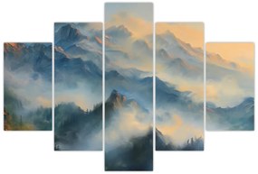 Tablou - Peisaj montan pictat (150x105 cm)