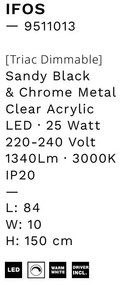 Lustra cu 5 pendule LED design modern IFOS