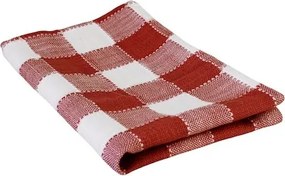 Prosop de bucătărie din bumbac organic ,rosu și alb model in carouri , 50x70 cm, „Ida Stripe"