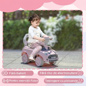 AIYAPLAY Mașină de Jucărie Per Copii 18-36 Luni a Acționare Manuală, Roz | Aosom Romania