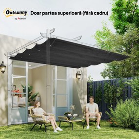 Outsunny Copertină Retractabilă UV30+ pentru Pergolă 3x2.15m Protecție Solară Gri Închis | Aosom Romania
