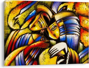 Tablou - Pictură în ulei, îndrăgostiții (70x50 cm)