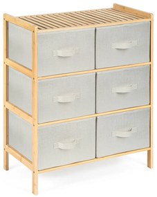 Raftier din bambus cu coșuri G21, 3 etajere, bej, 3 etaje