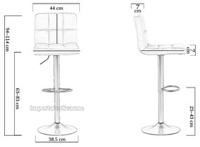 Scaun bar ABS 191B negru