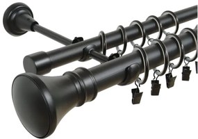 Galerie dubla luxor negru 25/19mm (Alege marime: 180 cm)