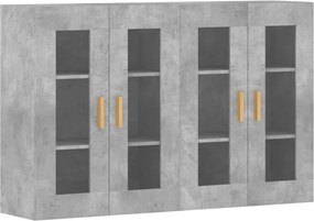 vidaXL Dulapuri de perete, 2 buc., gri beton, lemn prelucrat