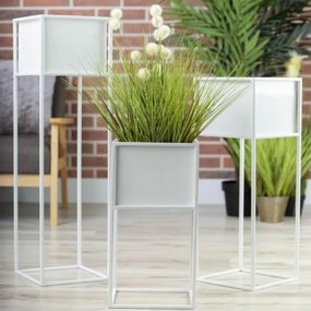 Suport pentru flori 70x24 cm, alb