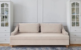 Canapea lemn masiv crem Extensibilă Elizabeth 225x94cm