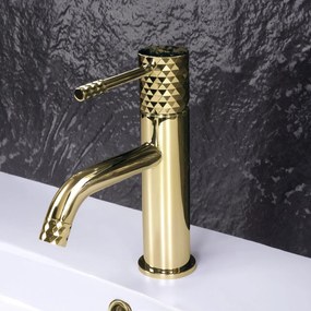 Baterie pentru lavoar Rea Lungo Diamond Gold