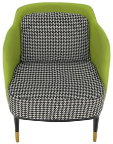 Fotoliu design, model alb-negru/ piele ecologică verde, EMREN