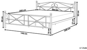 Pat matrimonial 140 cm RANDEZ (metal) (alb) (cu somieră). 1018569