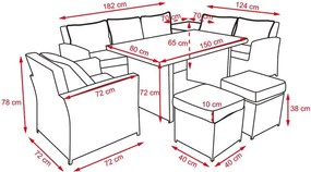 Set mobilier de familie, cu cutie pentru perne Avenberg SYDNEY