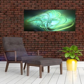 Tabloul cu abstracție verde (120x50 cm)