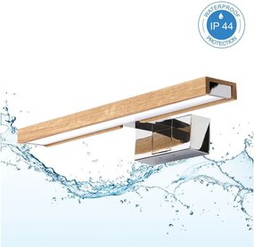 Brilagi-LED Iluminare pentru oglindă de baie 3 în 1 WOODY MIRROR LED/8W/230V 40 cm IP44 crom/stejar
