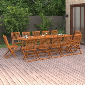 vidaXL Set mobilier de grădină 13 piese 280x90x75cm, lemn masiv acacia